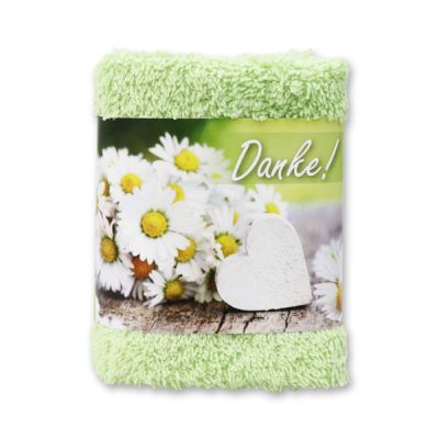 Hand towel 30x30cm "Danke", green 