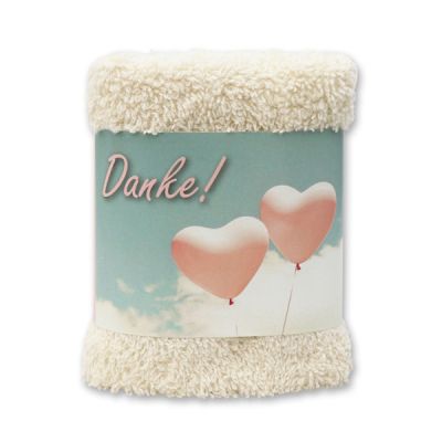 Hand towel 30x30cm "Danke", beige 