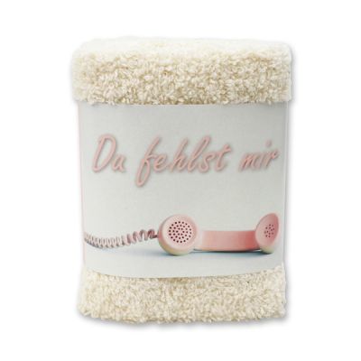 Hand towel 30x30cm "Du fehlst mir", beige 