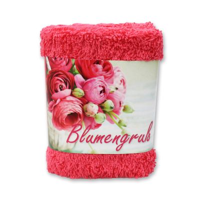 Waschtuch 30x30cm "Blumengruß", pink 
