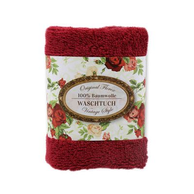 Towel 30x30cm "Vintage motif 140", bordeaux 