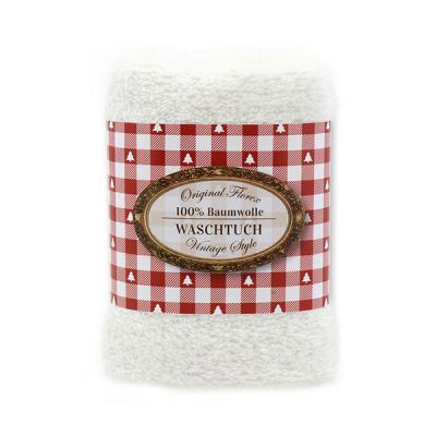 Towel 30x30cm "Vintage motif 41", white 