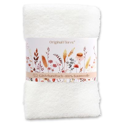 Guest towel 30x50cm "Blütenzart" with design 1, white 