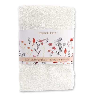 Guest towel 30x50cm "Blütenzart" with design 2, white 