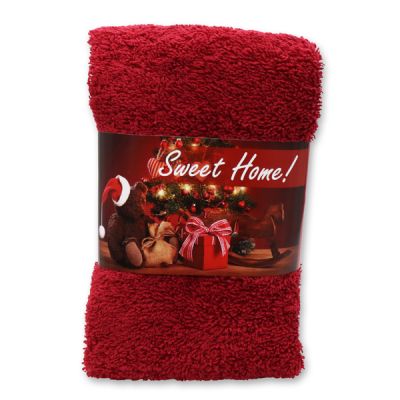 Guest towel 30x50cm "Sweet Home", bordeaux 