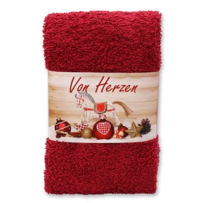 Guest towel 30x50cm "Von Herzen", bordeaux 