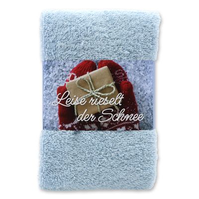 Guest towel 30x50cm "Leise rieselt der Schnee", blue 