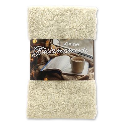 Guest towel 30x50cm "Kleine Glücksmomente", creme 