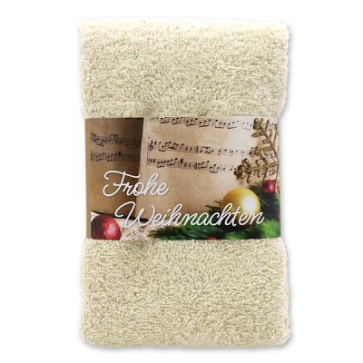 Guest towel 30x50cm "Frohe Weihnachten", creme 