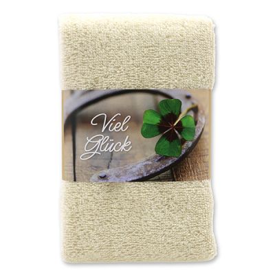 Guest towel 30x50cm "Viel Glück", creme 