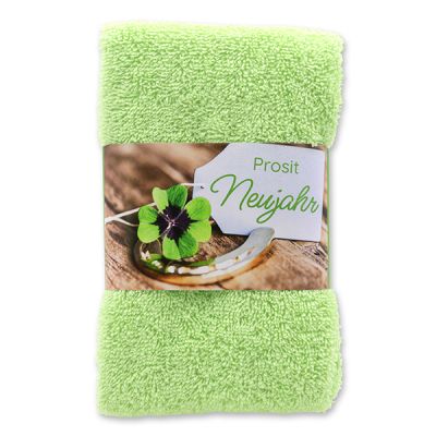Guest towel 30x50cm "Prosit Neujahr", green 