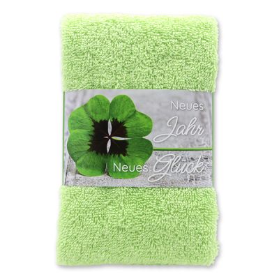 Guest towel 30x50cm "Neues Jahr Neues Glück", green 