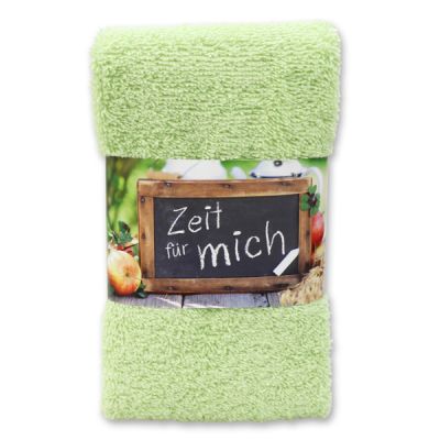 Guest towel 30x50cm "Zeit für mich", green 
