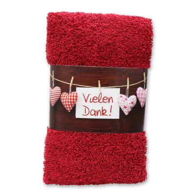 Guest towel 30x50cm "Vielen Dank", bordeaux 