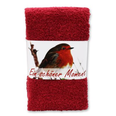 Guest towel 30x50cm "Ein schöner Moment", bordeaux 