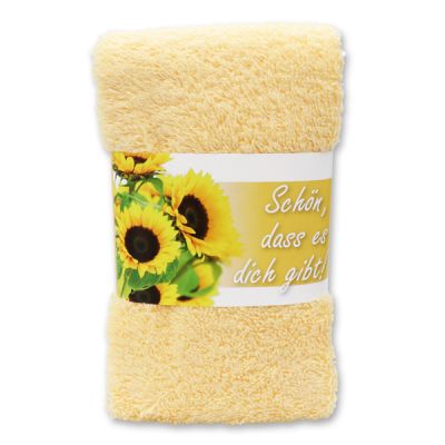 Guest towel 30x50cm "Schön, dass es dich gibt", yellow 