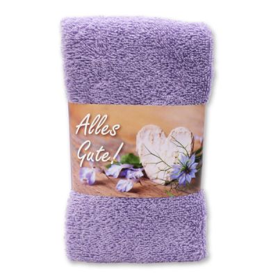 Guest towel 30x50cm "Alles Gute", lilac 