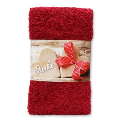 Guest towel 30x50cm "Danke", bordeaux 