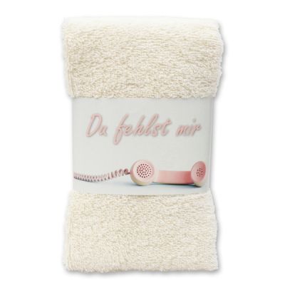 Guest towel 30x50cm "Du fehlst mir", beige 