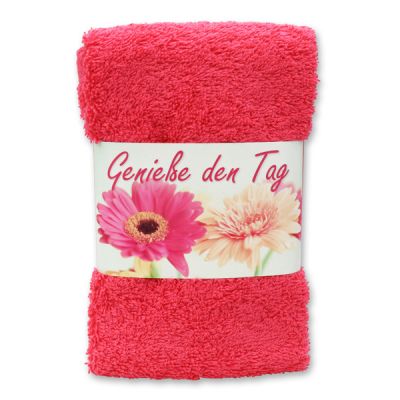 Guest towel 30x50cm "Genieße den Tag", pink 