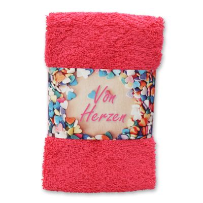 Guest towel 30x50cm "Von Herzen", pink 