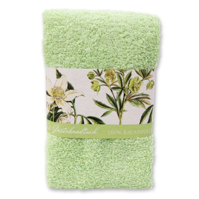 Guest towel 30x50cm "Christmas rose white", green 