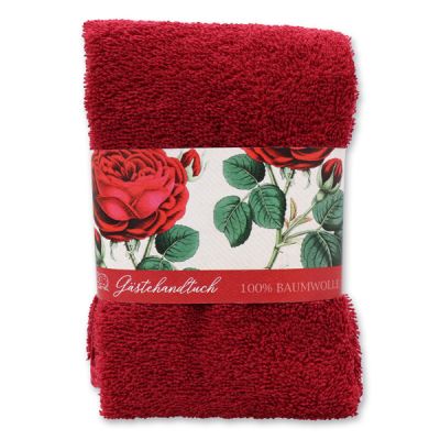 Guest towel 30x50cm "Rose", bordeaux 