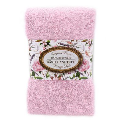Towel 30x50cm "Vintage motif 142", light pink 