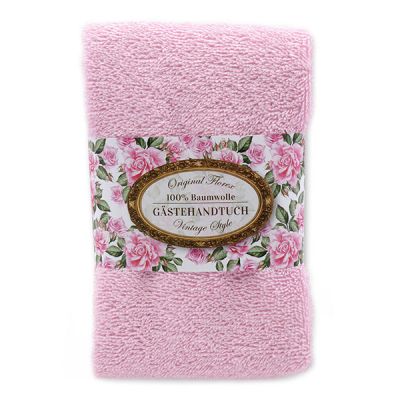 Towel 30x50cm "Vintage motif 193", light pink 