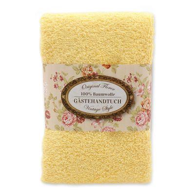 Towel 30x50cm "Vintage motif 20", yellow 