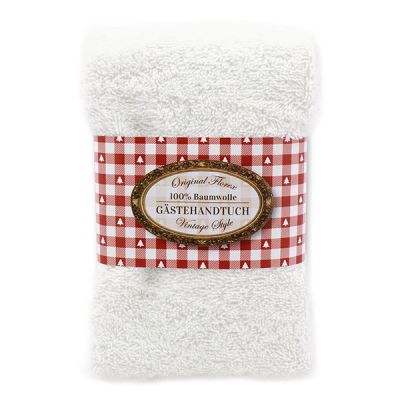 Towel 30x50cm "Vintage motif 41", white 