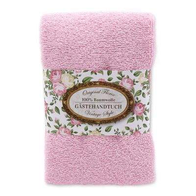 Towel 30x50cm "Vintage motif 76", light pink 