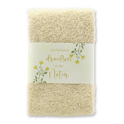Guest towel 30x50cm "Am liebsten draußen...", beige 