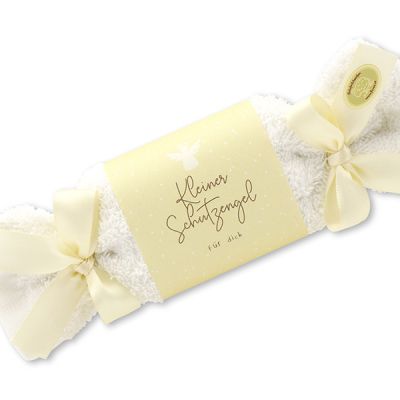 Sheep milk soap 100g in a washcloth "Kleiner Schutzengel für dich", Swiss pine 