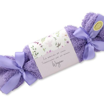 Sheep milk soap 100g in a washcloth "Ich wünsche dir einen Schutzengel...", Lavender 