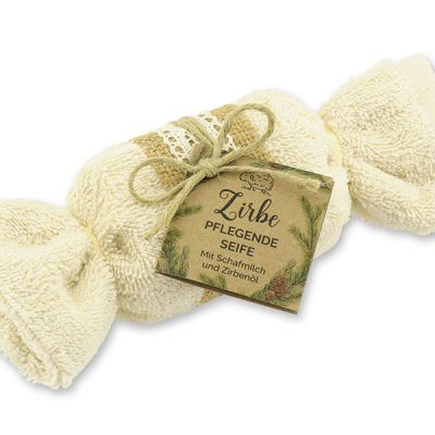 Sheep milk soap 100g in a washcloth "feel-good time", Swiss pine 