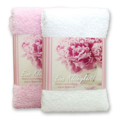 Guest towel 30x50cm "Eine Kleinigkeit", white/rose 