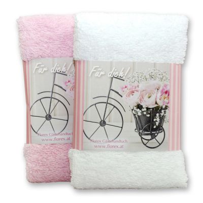 Guest towel 30x50cm "Für dich", white/rose 