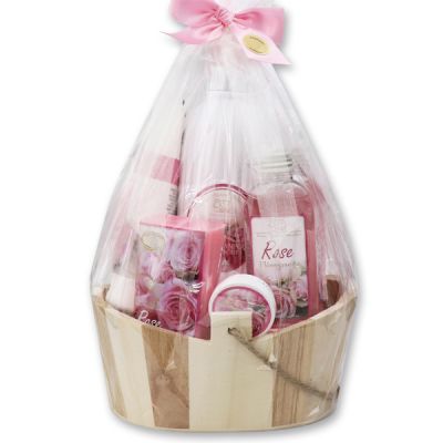 Wooden basket set 8 pieces in a cellophane bag, Rose Diana 