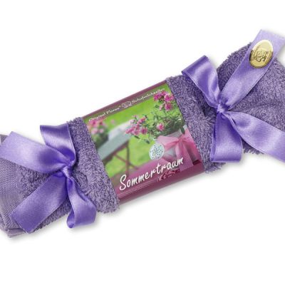 Sheep milk soap 100g in a washcloth "Sommertraum", Viola with herbs 
