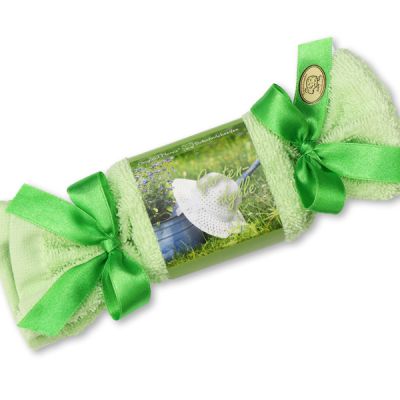 Sheep milk soap 100g in a washcloth "Gartenidylle", Garden soap 