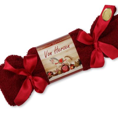 Sheep milk soap 100g in a washcloth "Von Herzen", Pomegranate 