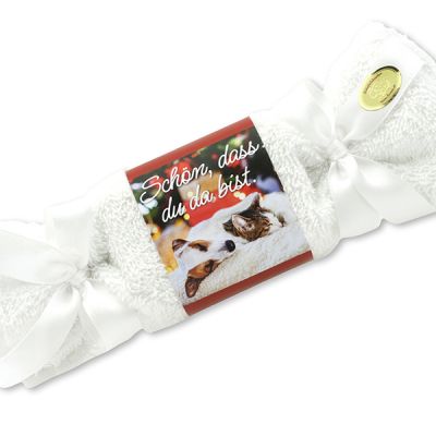 Schafmilchseife eckig 100g im Waschlappen "Schön, dass du da bist", Classic 