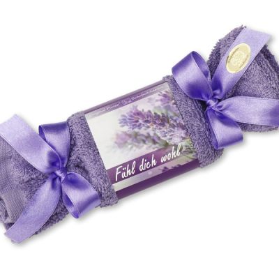 Sheep milk soap 100g in a washcloth "Fühl dich wohl", Lavender 