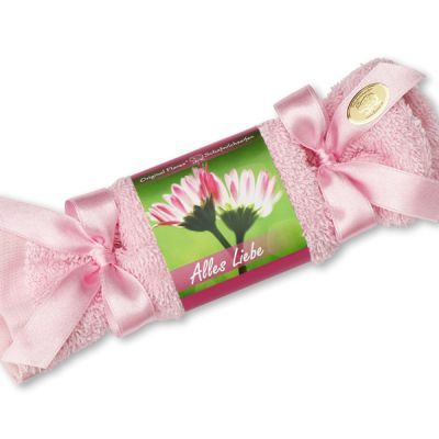 Sheep milk soap 100g in a washcloth "Alles Liebe", Peony 