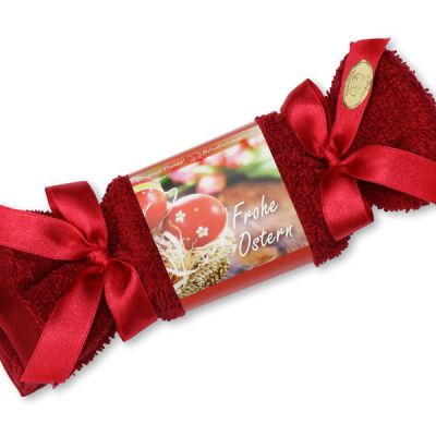 Sheep milk soap 100g in a washcloth "Frohe Ostern", Hibiscus 