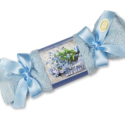 Sheep milk soap 100g in a washcloth "Vergiss mich nicht", Forget-me-not 