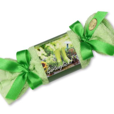 Sheep milk soap 100g in a washcloth "Gartenglück", Garden soap 