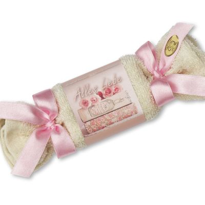 Sheep milk soap 100g in a washcloth "Alles Liebe", Jasmine 