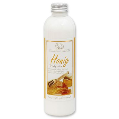 Bodymilk mit biologischer Schafmilch 250ml in der Flasche, Honig 